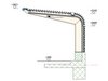 Das Tribünendach im Horizontalschnitt. Das Bauwerk ist nach oben mit Contec-Kautschukbahnen abgedichtet und so vor der Witterung geschützt.